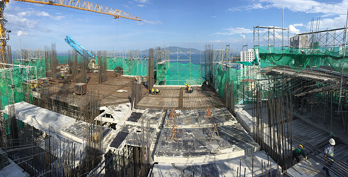 Hiện tại dự án Scenia Bay Nha Trang vẫn đang đẩy mạnh tiến độ thi công đảm bảo đúng cam kết xây dựng với khách hàng.